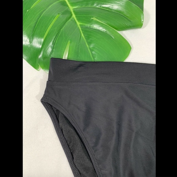 NEW $18 Xhilaration Black High Leg‎ High Waist Bikini Bottoms [ Small ] #3363 - Picture 4 of 11